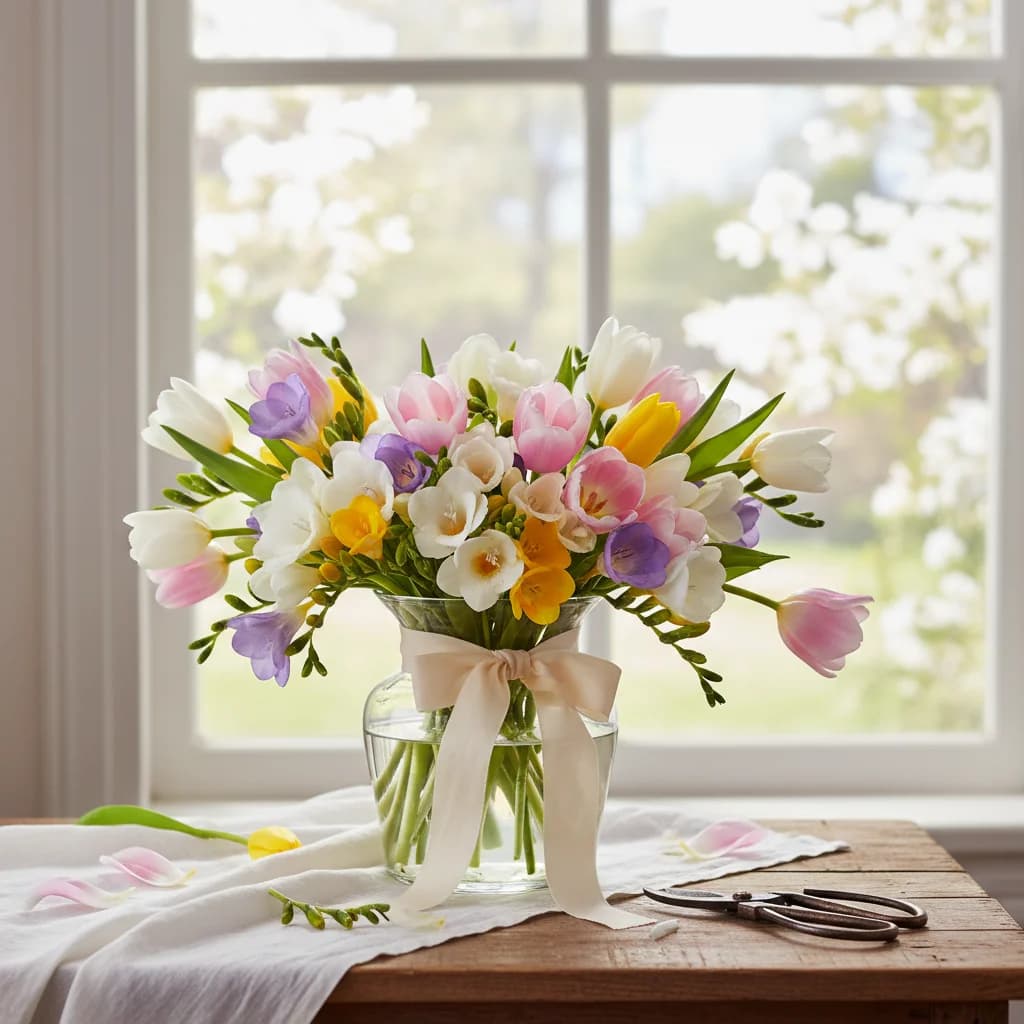 봄꽃 향기 가득한 주말, 튤립 프리지아 플라워 원데이 클래스