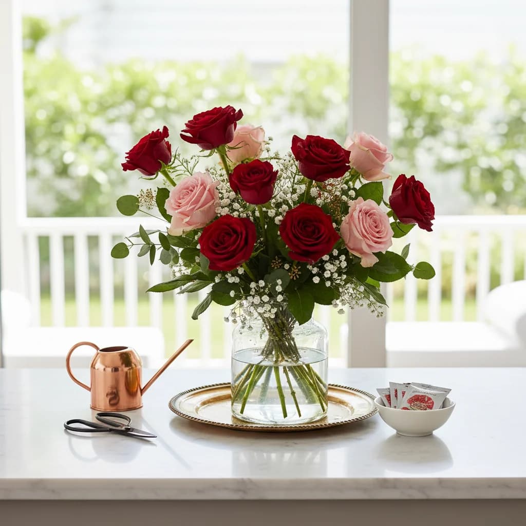 발렌타인데이 장미 꽃다발, 그냥 꽂지 마세요! 수명 2배 늘리는 관리법