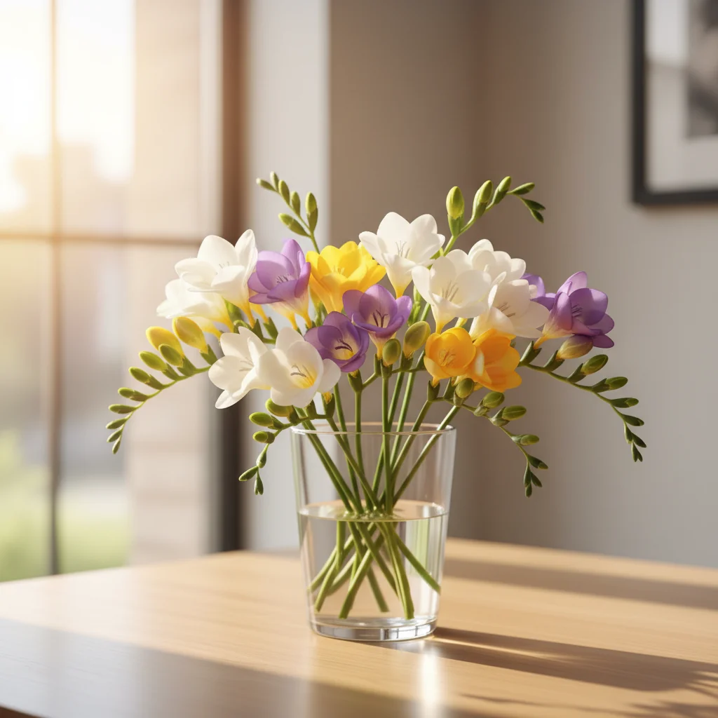 봄꽃 프리지아 오래 보는 법: 안 핀 꽃봉오리까지 활짝 피우기