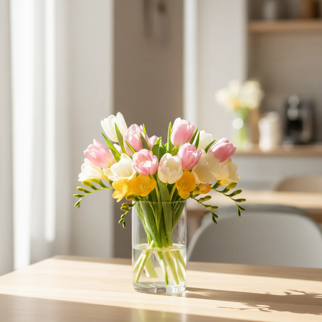 벚꽃 데이트 필수품! 사진 잘 나오는 튤립 프리지아 미니 꽃다발 추천