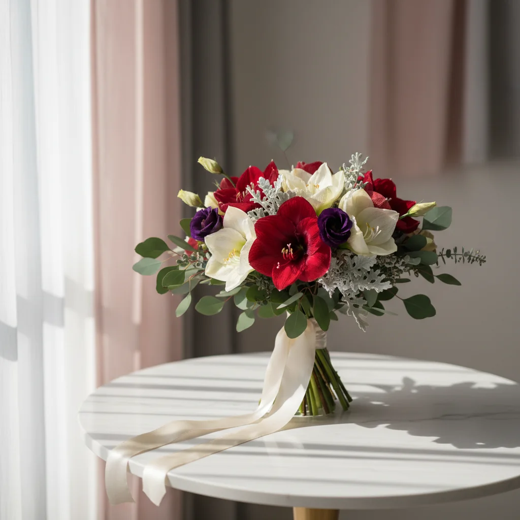 2월의 신부를 완성하는 우아함, 겨울꽃 '아마릴리스' 웨딩부케 & 스타일링 팁