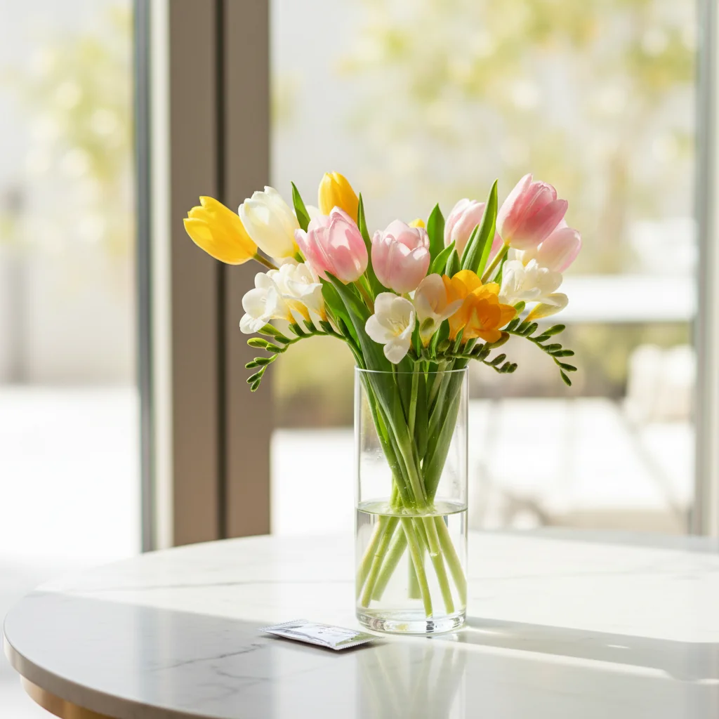 금방 시드는 봄꽃? 튤립·프리지아 화병에서 2배 오래 보는 관리 꿀팁