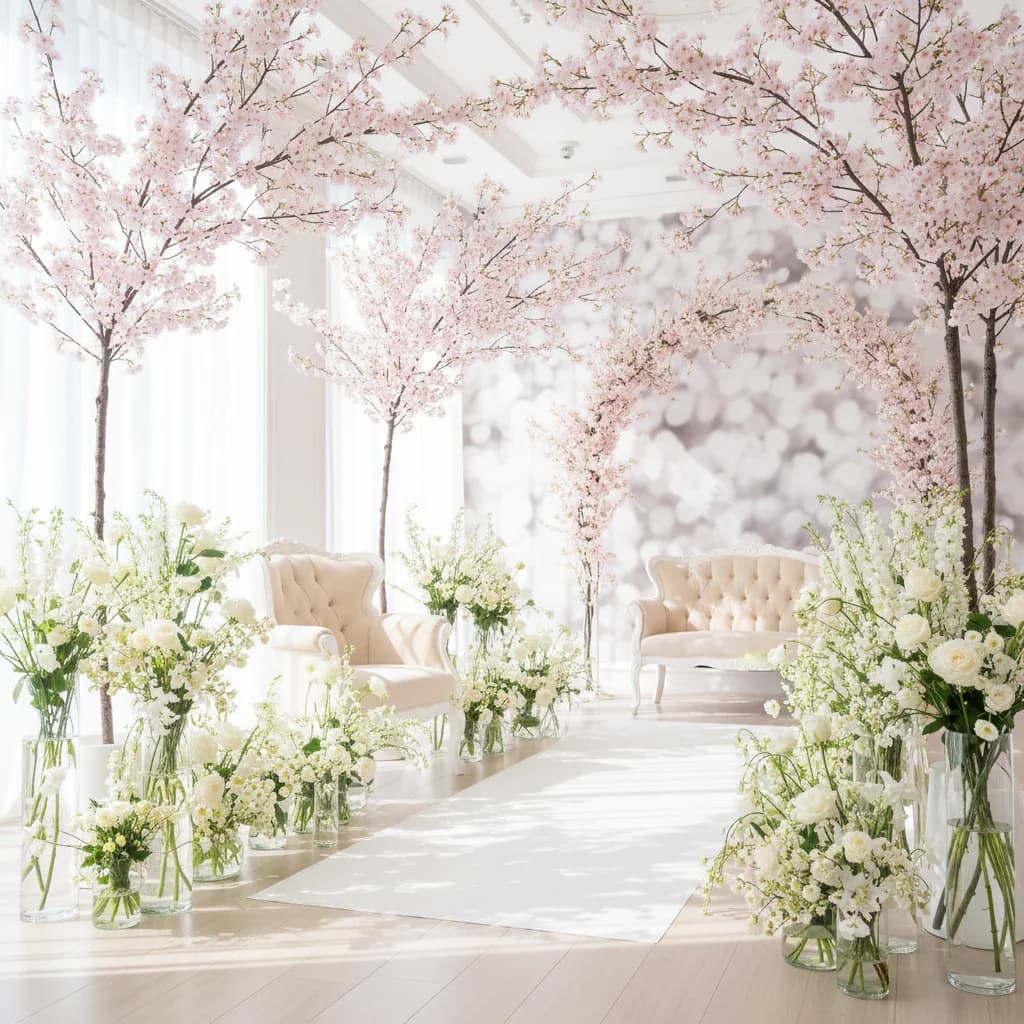 2026 봄 웨딩 트렌드: 벚꽃으로 완성하는 로맨틱 결혼식 꽃 장식